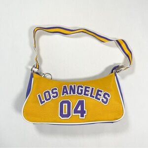 Vintage Y2K Los Angeles Lakers Gold & Purple Jersey Shoulder Bag